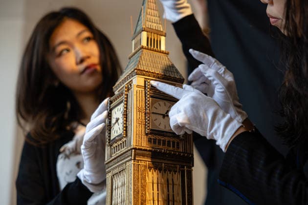 London Craft Week: Bamboo Replica of Big Ben at Royal Society of Sculptors, London, UK 11 May 2026 Bamboo replica of Big Ben on display at the Royal Society of Sculptors, London, UK, on 11 May 2026, during London Craft Week. The 74cm tower is the work of young Hong Kong contemporary artist InkgÅ Lam, crafted using a century-old bamboo technique originally developed for making traditional steamers, and is presented as part of the Crafts on Peel exhibition showcasing master artisans and rising makers from across Greater China., Credit:Pete Speller Avalon  Copyright: xPetexSpellerx xAvalonx 1098119331