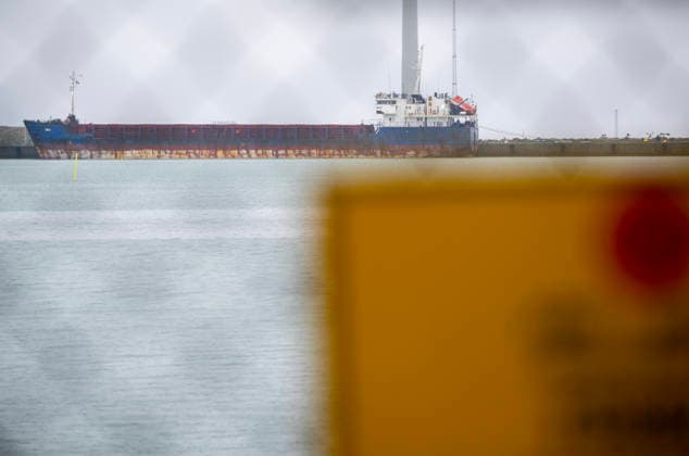 TRELLEBORG 2026 05 11 The shadow fleet vessel Caffa in the port of Trelleborg on Monday Caffa was moved into the port of Trelleborg after the police seized the vessel at the request of Ukraine TRELLEBORG SWEDEN x50090x  Copyright: xJohanxNilssonx xTTx CAFFA HAMNEN TRELLEBORG 8BJnwOI0Jr4