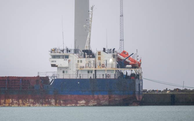 TRELLEBORG 2026 05 11 The shadow fleet vessel Caffa in the port of Trelleborg on Monday Caffa was moved into the port of Trelleborg after the police seized the vessel at the request of Ukraine TRELLEBORG SWEDEN x50090x  Copyright: xJohanxNilssonx xTTx CAFFA HAMNEN TRELLEBORG dUqEb4zAIn4