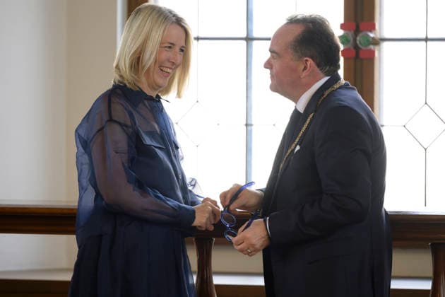 v.l. Katrin Habenschaden und Clemens Baumgärtner - Festliche Eröffnungssitzung des Stadtrats der Landeshauptstadt München - Amtperiode 2026 bis 2032 im Festsaal des alten Rathaus, München 11.05.2026