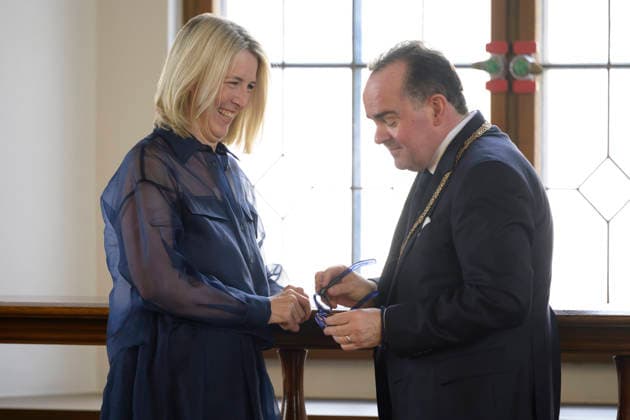 v.l. Katrin Habenschaden und Clemens Baumgärtner - Festliche Eröffnungssitzung des Stadtrats der Landeshauptstadt München - Amtperiode 2026 bis 2032 im Festsaal des alten Rathaus, München 11.05.2026