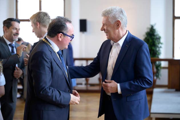 v.l. Clemens Baumgärtner und Dieter Reiter - Festliche Eröffnungssitzung des Stadtrats der Landeshauptstadt München - Amtperiode 2026 bis 2032 im Festsaal des alten Rathaus, München 11.05.2026