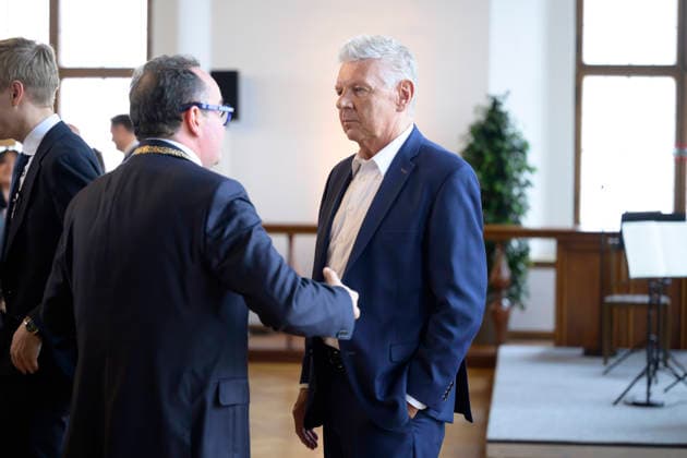 v.l. Clemens Baumgärtner und Dieter Reiter - Festliche Eröffnungssitzung des Stadtrats der Landeshauptstadt München - Amtperiode 2026 bis 2032 im Festsaal des alten Rathaus, München 11.05.2026