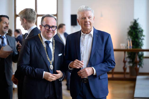 v.l. Clemens Baumgärtner und Dieter Reiter - Festliche Eröffnungssitzung des Stadtrats der Landeshauptstadt München - Amtperiode 2026 bis 2032 im Festsaal des alten Rathaus, München 11.05.2026