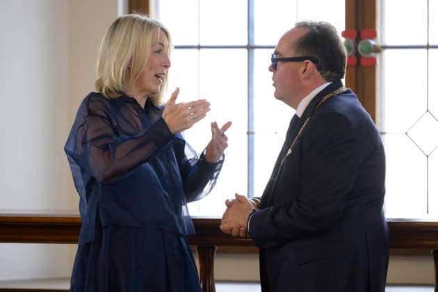 v.l. Katrin Habenschaden und Clemens Baumgärtner - Festliche Eröffnungssitzung des Stadtrats der Landeshauptstadt München - Amtperiode 2026 bis 2032 im Festsaal des alten Rathaus, München 11.05.2026