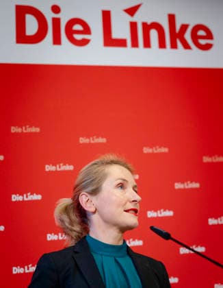 Ines Schwerdtner, Vorsitzende der Partei Die Linke, aufgenommen im Rahmen einer Pressekonferenz in Berlin, 11.05.2026. Berlin Deutschland Copyright: xYonaxElsnerx