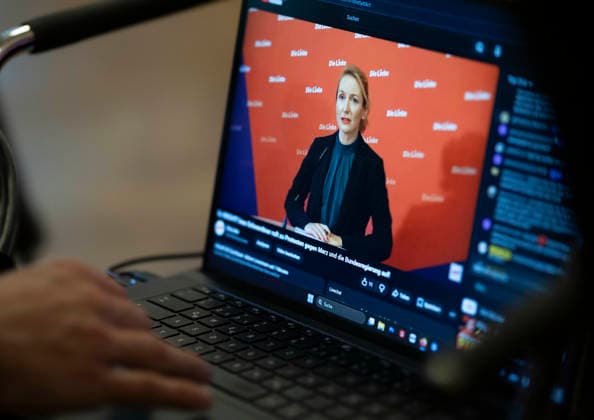 Ines Schwerdtner, Vorsitzende der Partei Die Linke, aufgenommen im Rahmen einer Pressekonferenz in Berlin, 11.05.2026. Berlin Deutschland Copyright: xYonaxElsnerx
