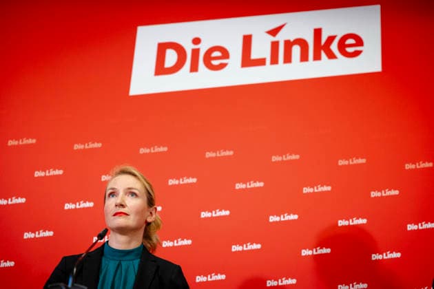 Ines Schwerdtner, Vorsitzende der Partei Die Linke, aufgenommen im Rahmen einer Pressekonferenz in Berlin, 11.05.2026. Berlin Deutschland Copyright: xYonaxElsnerx