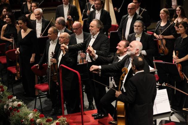 May 11, 2026, Milan, Rome, Italy: Maestro Riccardo Chally conducts the concert for the eightieth anniversary of the reopening of Teatro alla Scala, Milan, May 11, 2026 Milan Italy  - ZUMAa289 20260511_zia_a289_080 Copyright: xBresciaxExAmisano UfficioxStampax