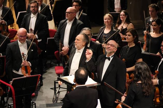 May 11, 2026, Milan, Rome, Italy: Maestro Riccardo Chally conducts the concert for the eightieth anniversary of the reopening of Teatro alla Scala, Milan, May 11, 2026 Milan Italy  - ZUMAa289 20260511_zia_a289_082 Copyright: xBresciaxExAmisano UfficioxStampax