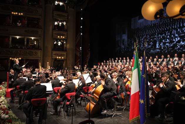 May 11, 2026, Milan, Rome, Italy: Maestro Riccardo Chally conducts the concert for the eightieth anniversary of the reopening of Teatro alla Scala, Milan, May 11, 2026 Milan Italy  - ZUMAa289 20260511_zia_a289_087 Copyright: xBresciaxExAmisano UfficioxStampax