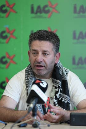 Press conference of Global Sumud Flotilla activist released by Israel, Saif Abukeshek in Barcelona Global Sumud Flotilla activist released by Israel, Saif Abukeshek, during a press conference, on May 11, 2026, in Barcelona, Catalunya Espana Abukeshek has flown to Spain from Athens after being released by Israeli authorities Activists Saif Abukeshek and Thiago Avila were intercepted by Israeli forces on April 30 in international waters while sailing towards the Gaza Strip aboard the Global Sumud Flotilla Following their arrest, Abukeshek and Thiago were transferred to the Shikma detention center, located in the city of Ashkelon, Israel 11 MAY 2026 Barcelona Catalunya Barcelona Catalunya Catalunya Espana Copyright: xDavidxZorrakinox 7515562