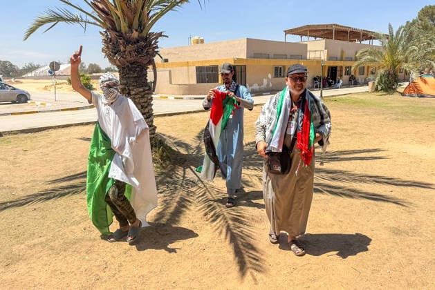 International activists gather in Libya ahead of Global Sumud Flotilla TRIPOLI, LIBYA - MAY 11: Activists from 30 countries gather in Zawiya, ahead of the departure of the Global Sumud Flotilla aimed at breaking the Israeli policy on Gaza by land, in Tripoli, Libya, on May 11, 2026. Participants from Algeria, Tunisia, Morocco, Mauritania, Turkiye, Indonesia, China, the United States, Germany, Spain, Italy and the United Kingdom continue preparations before heading toward Gaza from the city located west of Tripoli. Muhammed Semiz Anadolu Tripoli Libya. Editorial use only. Please get in touch for any other usage. Copyright: x2026xAnadoluxMuhammedxSemizx