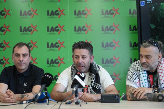 Press conference of Global Sumud Flotilla activist released by Israel, Saif Abukeshek in Barcelona Global Sumud Flotilla activist released by Israel, Saif Abukeshek c , and Global Sumud Flotilla member Eduard Lucas d , during a press conference, on May 11, 2026, in Barcelona, Catalunya Espana Abukeshek has flown to Spain from Athens after being released by Israeli authorities Activists Saif Abukeshek and Thiago Avila were intercepted by Israeli forces on April 30 in international waters while sailing towards the Gaza Strip aboard the Global Sumud Flotilla Following their arrest, Abukeshek and Thiago were transferred to the Shikma detention center, located in the city of Ashkelon, Israel 11 MAY 2026 Barcelona Catalunya Catalunya Catalunya C Copyright: xDavidxZorrakinox 7515585