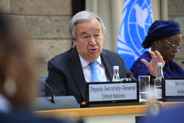 UN Secretary-General Antonio Guterres attends groundbreaking ceremony in Nairobi NAIROBI, KENYA - MAY 11: United Nations Secretary-General Antonio Guterres attends the groundbreaking ceremony for a new 340 million dollar complex at the United Nations headquarters in Nairobi, Kenya, on May 11, 2026. Guterres and Ruto laid the foundation stone for a new conference facility and inaugurated modern office buildings as part of one of the UN’s largest infrastructure investments in Africa outside peacekeeping operations. Lucas Mukasa Anadolu Nairobi Kenya. Editorial use only. Please get in touch for any other usage.  Copyright: x2026xAnadoluxLucasxMukasax