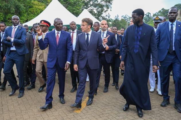 Africa Forward Summit in Kenya NAIROBI, KENYA - MAY 11: French President Emmanuel Macron (C) and Kenyan President William Ruto participate in a panel on culture during the Africa Forward Summit in Nairobi, Kenya, on May 11, 2026. Lucas Mukasa Anadolu Nairobi Kenya. Editorial use only. Please get in touch for any other usage.  Copyright: x2026xAnadoluxLucasxMukasax