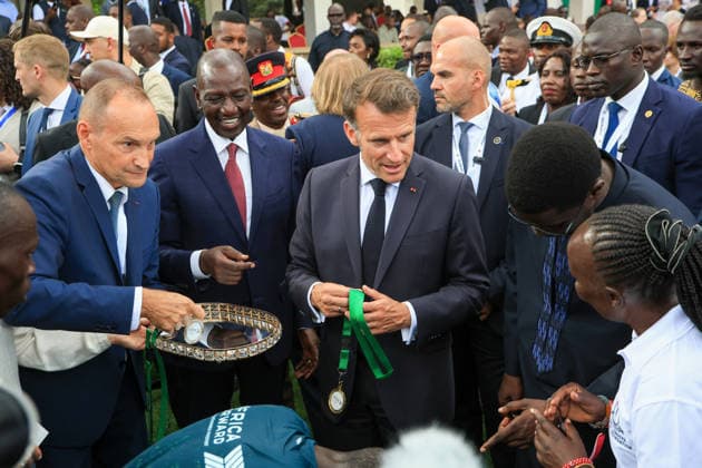 Africa Forward Summit in Kenya NAIROBI, KENYA - MAY 11: French President Emmanuel Macron and Kenyan President William Ruto participate in a panel on culture during the Africa Forward Summit in Nairobi, Kenya, on May 11, 2026. Lucas Mukasa Anadolu Nairobi Kenya. Editorial use only. Please get in touch for any other usage.  Copyright: x2026xAnadoluxLucasxMukasax