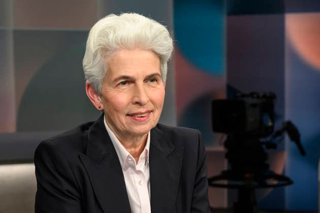 im Bild v.l.: Marie-Agnes Strack-Zimmermann: Abgeordnete im Europaparlament, war während des ESC in Düsseldorf Erste Bürgermeisterin, GER, Berlin, hart aber fair - Polittalk, TV, Format, mit Moderator - Louis Klamroth, Das Erste, Das Thema: Mehr als Musik: Wie politisch ist der ESC? 11.05.2026, Copyright: HMBxMedia UwexKoch