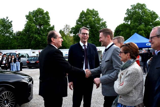 Alexander Dobrindt CSU Bundesinnenminister MdB Markus Blume CSU Wissenschaft Kunstminister Dr Wolfgang Stefinger CSU MdB Robert Brannekaemper CSU MdL Frederike Steinberger CSU Bezirktstag Vorsitzende Muenchen 11.05.2026 Truderinger Buam e.V Festwoche Politischer CSU Abend Foto Muenchen