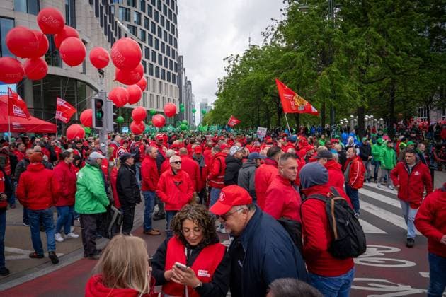People take the streets for a national demonstration against the rising energy prices and social reforms by the government, organized by the three national trade unions on Tuesday 12 May 2026 in Brussels. MARIUS BURGELMAN  MariusxBurgelman 173564037