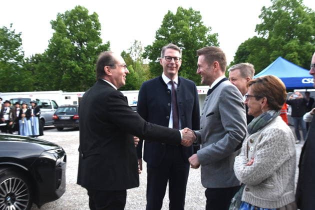 Alexander Dobrindt CSU Bundesinnenminister MdB Markus Blume CSU Wissenschaft Kunstminister Dr Wolfgang Stefinger CSU MdB Robert Brannekaemper CSU MdL Muenchen 11.05.2026 Truderinger Buam e.V Festwoche Politischer CSU Abend Foto Muenchen