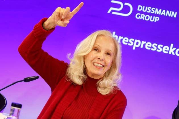 12.05.2026, Catherine von Fuerstenberg-Dussmann, Vorsitzende des Stiftungsrat, auf der Jahrespressekonferenz der Dussmann Group in Berlin, Berlin Deutschland, Germany