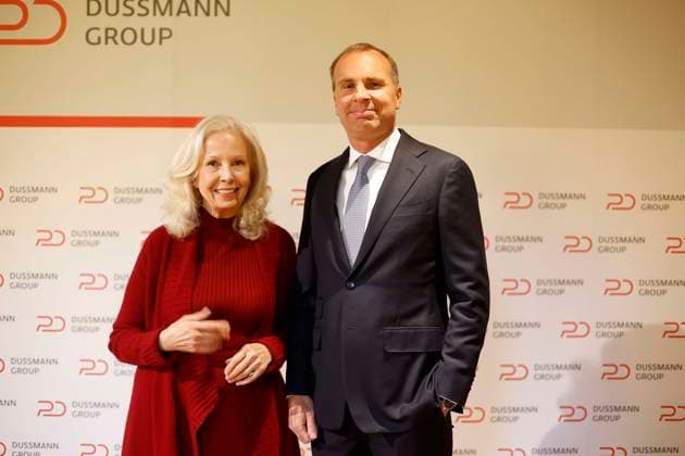 12.05.2026, Catherine von Fuerstenberg-Dussmann, Vorsitzende des Stiftungsrat, und Wolf-Dieter Adlhoch, Vorstandsvorsitzender, auf der Jahrespressekonferenz der Dussmann Group in Berlin, Berlin Deutschland, Germany
