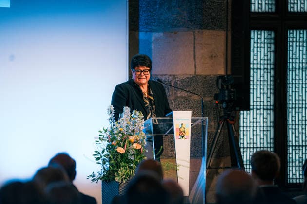 Deutschland, Aachen: Verleihung Jugendkarlspreis im Krönungssaal im Rathaus, Rahmenprogramm Karlspreis 2026 - Auszeichnung an Mario Draghi, Sabine Verheyen (CDU), 1. Vizepräsidentin Europaparlament Copyright: xThiemoxRudolphx