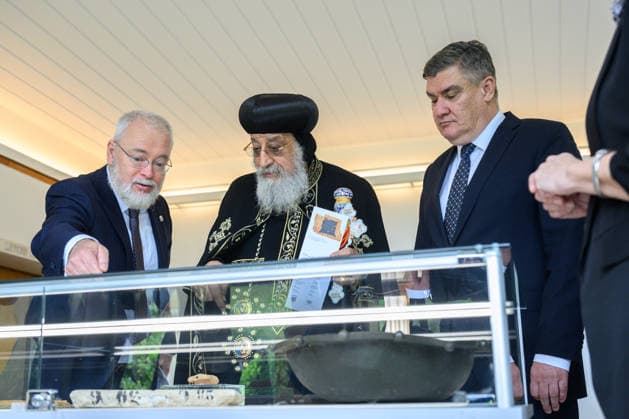 Zagreb: President of the Republic Zoran Milanovic received Pope Tawadros II. The President of the Republic of Croatia, Zoran Milanovic, received in the Office of the President His Holiness Tawadros II, Pope of Alexandria and Patriarch of the See of St. Mark in Zagreb, Croatia, on May 12 2026.  DavorxPuklavec PIXSELL