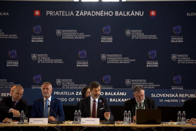 Slovakia hosts ministerial meeting of the Friends of the Western Balkans BRATISLAVA, SLOVAKIA - MAY 12: The ministerial meeting of the Friends of the Western Balkans group at Bratislava Castle in Bratislava, Slovakia on May 12, 2026. The event brings together foreign ministers of the member states of the Friends of the Western Balkans group (Slovakia, Czechia, Greece, Croatia, Austria, Slovenia and Italy) and representatives of the Western Balkans (Albania, Bosnia and Herzegovina, Montenegro, Kosovo, North Macedonia and Serbia), along with the European Commissioner for Enlargement, Marta Kos. Zuzana Gogova Anadolu Bratislava Slovakia. Editorial use only. Please get in touch for any other usage. Copyright: x2026xAnadoluxZuzanaxGogovax