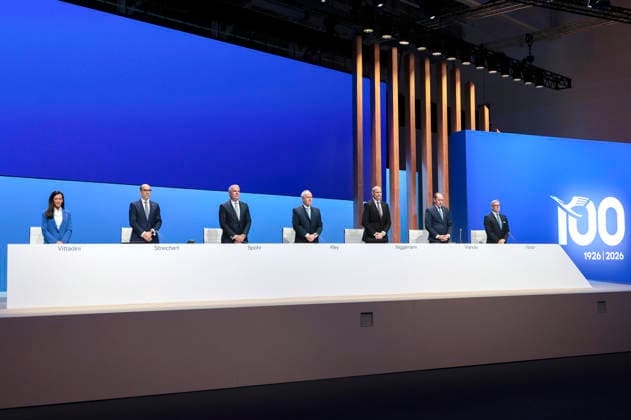 Lufthansa Vorstand bei der Hauptversammlung der Deutschen Lufthansa AG in der Messe Frankfurt, Halle 5.1 & Congress Center. Frankfurt, 12.05.2026