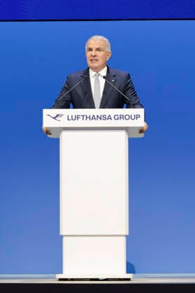 Carsten Spohr bei der Hauptversammlung der Deutschen Lufthansa AG in der Messe Frankfurt, Halle 5.1 & Congress Center. Frankfurt, 12.05.2026