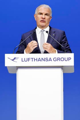Carsten Spohr bei der Hauptversammlung der Deutschen Lufthansa AG in der Messe Frankfurt, Halle 5.1 & Congress Center. Frankfurt, 12.05.2026