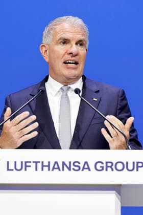 Carsten Spohr bei der Hauptversammlung der Deutschen Lufthansa AG in der Messe Frankfurt, Halle 5.1 & Congress Center. Frankfurt, 12.05.2026