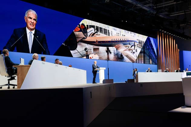 Carsten Spohr bei der Hauptversammlung der Deutschen Lufthansa AG in der Messe Frankfurt, Halle 5.1 & Congress Center. Frankfurt, 12.05.2026