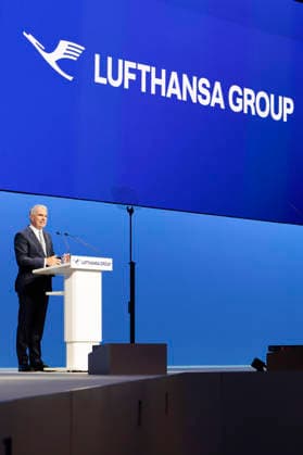 Carsten Spohr bei der Hauptversammlung der Deutschen Lufthansa AG in der Messe Frankfurt, Halle 5.1 & Congress Center. Frankfurt, 12.05.2026