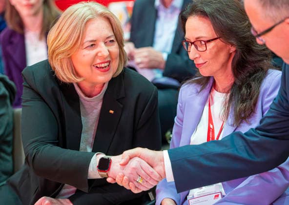 Bärbel Bas beim DGB EUR, Deutschland, Berlin, 12.05.2026: Bärbel Bas (SPD), Bundesministerin für Arbeit und Soziales besucht den 23. DGB Bundeskongress und hält eine Rede.
