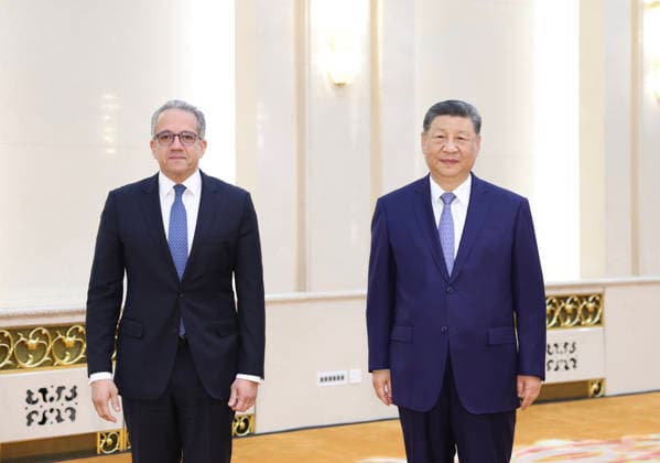 (260512) -- BEIJING, May 12, 2026 -- Chinese President Xi Jinping meets with Khaled El-Enany, director-general of the United Nations Educational, Scientific and Cultural Organization (UNESCO), at the Great Hall of the People in Beijing, capital of China, May 12, 2026. ) CHINA-BEIJING-XI JINPING-UNESCO CHIEF-MEETING (CN) ZhaixJianlan