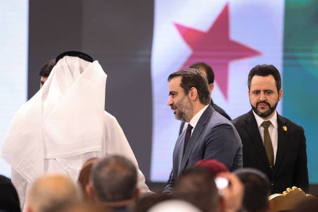 Syria and UAE hold Investment Forum in Damascus DAMASCUS, SYRIA - MAY 12: Syrian Foreign Minister Asaad al-Shaibani attends the second day of the first Syria-UAE Investment Forum at the People s Palace in Damascus, Syria, on May 12, 2026. The forum aims to strengthen economic and investment cooperation between Syria and the United Arab Emirates. Izz Aldien Alqasem Anadolu Damascus Syria. Editorial use only. Please get in touch for any other usage.  Copyright: x2026xAnadoluxIzzxAldienxAlqasemx