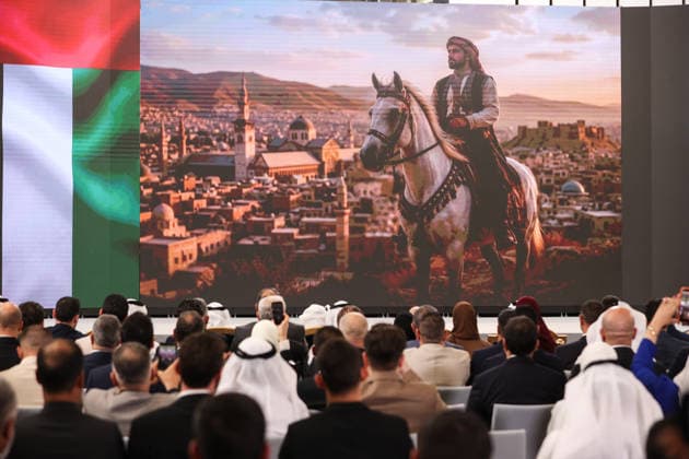 Syria and UAE hold Investment Forum in Damascus DAMASCUS, SYRIA - MAY 12: Second day of the first Syria-UAE Investment Forum kicks off at the People s Palace in Damascus, Syria, on May 12, 2026. The forum aims to strengthen economic and investment cooperation between Syria and the United Arab Emirates. Izz Aldien Alqasem Anadolu Damascus Syria. Editorial use only. Please get in touch for any other usage.  Copyright: x2026xAnadoluxIzzxAldienxAlqasemx