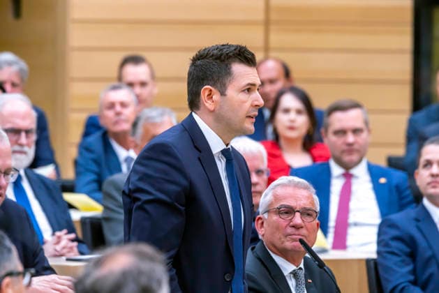 Konstituierende Sitzung des 18. Landtags von Baden-Württemberg. Tobias Vogt soll neuer Vorsitzender der CDU-Fraktion werden. Kurios: Grüne und CDU sind mit jeweils 56 Abgeordneten gleich stark. AfD haben 35 Abgeordnete, die SPD 10. 12.05.2026, Stuttgart, Baden-Württemberg, Deutschland