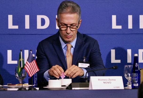RECORD DATE NOT STATED 15th LIDE Brazil Investment Forum 2026-New York. (NEW) 15th LIDE Brazil Investment Forum 2026 -New York . May 12, 2026, New York, USA: Romeu Zema of Novo party, former Governor of Minas Gerais and Brazil s 2026 Presidential candidate during the 15th LIDE Brazil Investment Forum 2026 taking place at Harvard Club in Manhattan, New York Credit: Niyi Fote Thenews2(Foto: Niyi Fote Thenews2 imago images) 15th LIDE Brazil Investment Forum 2026-New York.  Copyright: xNiyixFotex