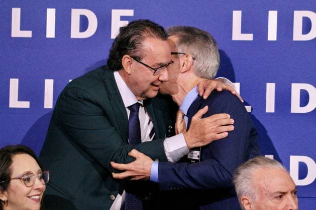 RECORD DATE NOT STATED 15th LIDE Brazil Investment Forum 2026-New York. (NEW) 15th LIDE Brazil Investment Forum 2026 -New York . May 12, 2026, New York, USA: Augusto Cury of Avante Party, Brazil s 2026 Presidential candidate and Romeu Zema of Novo party, former Governor of Minas Gerais and Brazil s 2026 Presidential candidate during the 15th LIDE Brazil Investment Forum 2026 taking place at Harvard Club in Manhattan, New York Credit: Niyi Fote Thenews2(Foto: Niyi Fote Thenews2 imago images) 15th LIDE Brazil Investment Forum 2026-New York.  Copyright: xNiyixFotex