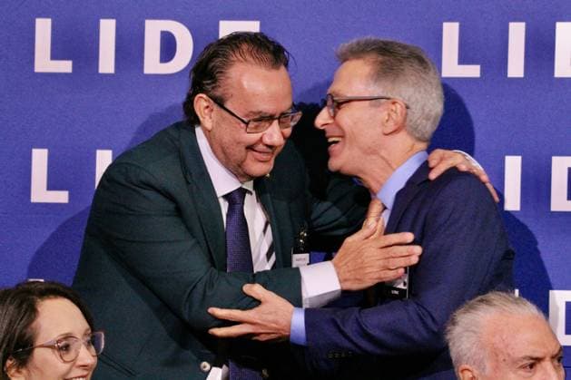 RECORD DATE NOT STATED 15th LIDE Brazil Investment Forum 2026-New York. (NEW) 15th LIDE Brazil Investment Forum 2026 -New York . May 12, 2026, New York, USA: Augusto Cury of Avante Party, Brazil s 2026 Presidential candidate and Romeu Zema of Novo party, former Governor of Minas Gerais and Brazil s 2026 Presidential candidate during the 15th LIDE Brazil Investment Forum 2026 taking place at Harvard Club in Manhattan, New York Credit: Niyi Fote Thenews2(Foto: Niyi Fote Thenews2 imago images) 15th LIDE Brazil Investment Forum 2026-New York.  Copyright: xNiyixFotex