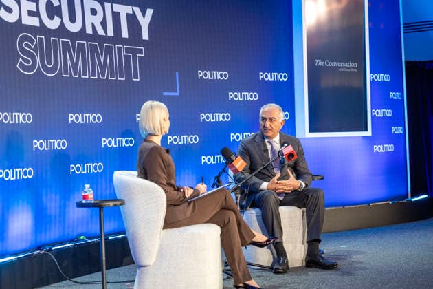 May 12, 2026, Washington, District Of Columbia, USA: IranÃ¢â‚¬â ¢s exiled Crown Prince Reza Pahlavi discussed the latest developments in the conflict with Iran and his vision for what comes next during his talk with Dashna Burns at the Politico Annual Security Summit on Tuesday, May 12, 2026, in Washington, D.C. He urged President Trump to Ã¢â‚¬oefinish the jobÃ¢â‚¬Â in Iran and told Burns that Trump should stop sending mixed messages about his intentions in the war, including his threat to Ã¢â‚¬oewipe outÃ¢â‚¬Â IranÃ¢â‚¬â ¢s civilization. Washington USA - ZUMAkh2_ 20260512_znp_kh2_003 Copyright: xAlixKhalighx