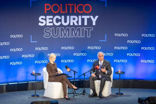 May 12, 2026, Washington, District Of Columbia, USA: IranÃ¢â‚¬â ¢s exiled Crown Prince Reza Pahlavi discussed the latest developments in the conflict with Iran and his vision for what comes next during his talk with Dashna Burns at the Politico Annual Security Summit on Tuesday, May 12, 2026, in Washington, D.C. He urged President Trump to Ã¢â‚¬oefinish the jobÃ¢â‚¬Â in Iran and told Burns that Trump should stop sending mixed messages about his intentions in the war, including his threat to Ã¢â‚¬oewipe outÃ¢â‚¬Â IranÃ¢â‚¬â ¢s civilization. Washington USA - ZUMAkh2_ 20260512_znp_kh2_007 Copyright: xAlixKhalighx