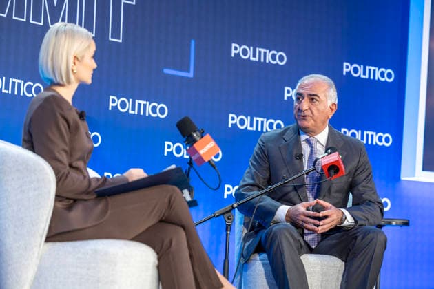 May 12, 2026, Washington, District Of Columbia, USA: IranÃ¢â‚¬â ¢s exiled Crown Prince Reza Pahlavi discussed the latest developments in the conflict with Iran and his vision for what comes next during his talk with Dashna Burns at the Politico Annual Security Summit on Tuesday, May 12, 2026, in Washington, D.C. He urged President Trump to Ã¢â‚¬oefinish the jobÃ¢â‚¬Â in Iran and told Burns that Trump should stop sending mixed messages about his intentions in the war, including his threat to Ã¢â‚¬oewipe outÃ¢â‚¬Â IranÃ¢â‚¬â ¢s civilization. Washington USA - ZUMAkh2_ 20260512_znp_kh2_015 Copyright: xAlixKhalighx