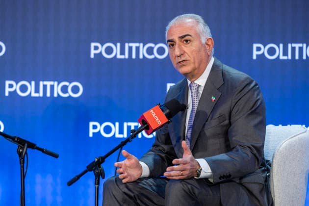 May 12, 2026, Washington, District Of Columbia, USA: IranÃ¢â‚¬â ¢s exiled Crown Prince Reza Pahlavi discussed the latest developments in the conflict with Iran and his vision for what comes next during his talk with Dashna Burns at the Politico Annual Security Summit on Tuesday, May 12, 2026, in Washington, D.C. He urged President Trump to Ã¢â‚¬oefinish the jobÃ¢â‚¬Â in Iran and told Burns that Trump should stop sending mixed messages about his intentions in the war, including his threat to Ã¢â‚¬oewipe outÃ¢â‚¬Â IranÃ¢â‚¬â ¢s civilization. Washington USA - ZUMAkh2_ 20260512_znp_kh2_021 Copyright: xAlixKhalighx