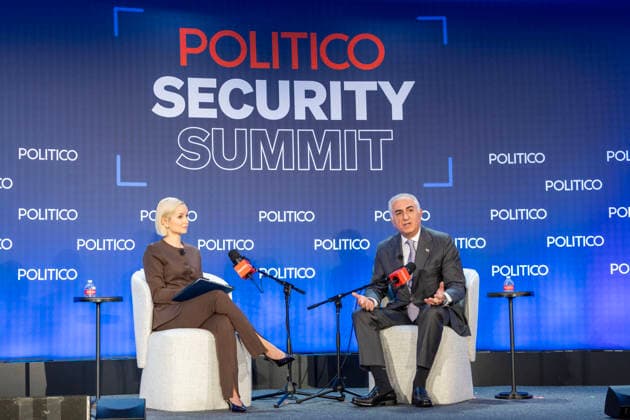 May 12, 2026, Washington, District Of Columbia, USA: IranÃ¢â‚¬â ¢s exiled Crown Prince Reza Pahlavi discussed the latest developments in the conflict with Iran and his vision for what comes next during his talk with Dashna Burns at the Politico Annual Security Summit on Tuesday, May 12, 2026, in Washington, D.C. He urged President Trump to Ã¢â‚¬oefinish the jobÃ¢â‚¬Â in Iran and told Burns that Trump should stop sending mixed messages about his intentions in the war, including his threat to Ã¢â‚¬oewipe outÃ¢â‚¬Â IranÃ¢â‚¬â ¢s civilization. Washington USA - ZUMAkh2_ 20260512_znp_kh2_032 Copyright: xAlixKhalighx