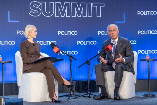May 12, 2026, Washington, District Of Columbia, USA: IranÃ¢â‚¬â ¢s exiled Crown Prince Reza Pahlavi discussed the latest developments in the conflict with Iran and his vision for what comes next during his talk with Dashna Burns at the Politico Annual Security Summit on Tuesday, May 12, 2026, in Washington, D.C. He urged President Trump to Ã¢â‚¬oefinish the jobÃ¢â‚¬Â in Iran and told Burns that Trump should stop sending mixed messages about his intentions in the war, including his threat to Ã¢â‚¬oewipe outÃ¢â‚¬Â IranÃ¢â‚¬â ¢s civilization. Washington USA - ZUMAkh2_ 20260512_znp_kh2_001 Copyright: xAlixKhalighx